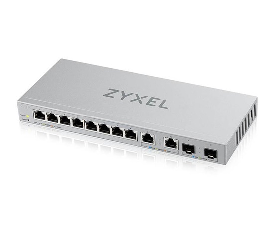 Zyxel XGS1210-12 12-portový gigabitový webovo riadený prepínač, 8x gigabitový RJ45, 2x 2,5GbE RJ45, 2x SFP+