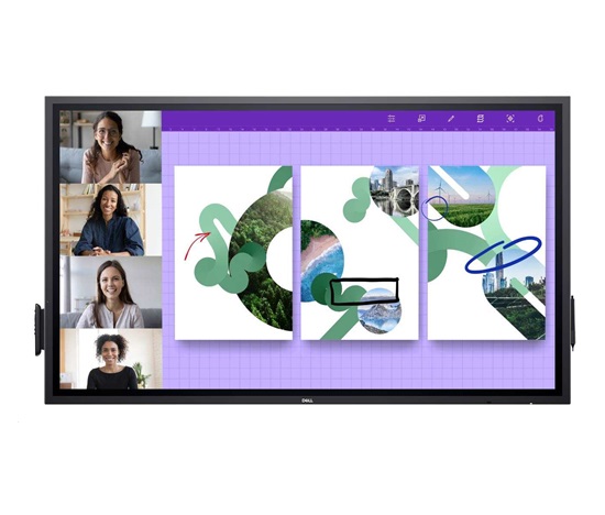 DELL LCD P6524QT - 65"/IPS/LED/4K UHD/3840x2160/16:9/Touch/60Hz/9ms/1300:1/350 cd/m2/HDMI/DP/VESA/3YNBD(210-BJKJ)