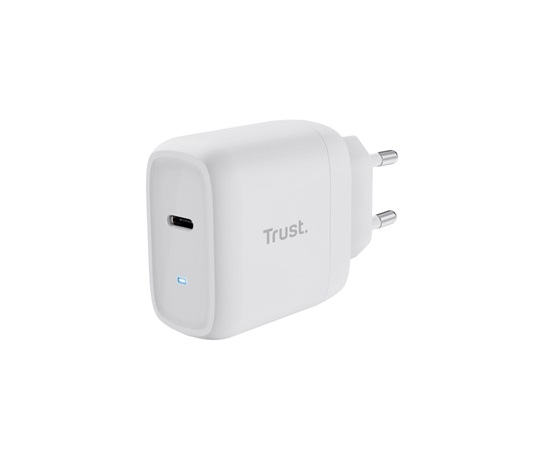 TRUST nabíječka 45W Maxo, USB-C, Nabíječka do zdi, 2m USB-C kabel, bílá