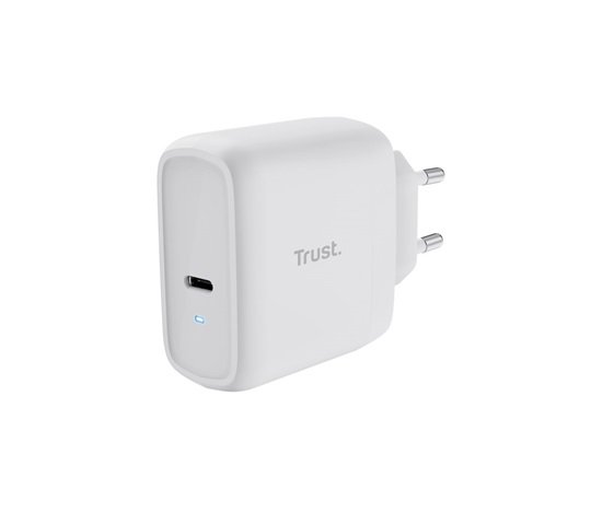 TRUST nabíječka 65W Maxo, USB-C, Nabíječka do zdi, 2m USB-C kabel, bílá