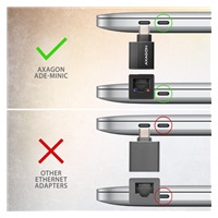 AXAGON ADE-MINIC, USB-C 3.2 Gen 1 - Gigabit Ethernet MINI sieťová karta, Realtek 8153, auto inštal, čierna