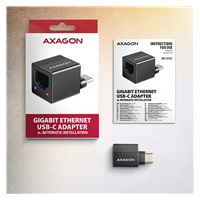 AXAGON ADE-MINIC, USB-C 3.2 Gen 1 - Gigabit Ethernet MINI sieťová karta, Realtek 8153, auto inštal, čierna
