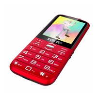 EVOLVEO EasyPhone XO, mobilní telefon pro seniory s nabíjecím stojánkem, červená