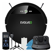 EVOLVEO RoboTrex H6, robotický vysavač, stírání vodou, nabíjecí stanice, černý