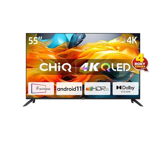 CHiQ U55QG7L TV 55", Ultra HD (4K), QLED, Smart, Android 11, HDR10, 3x HDMI, 2x USB