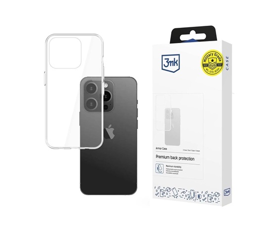 3mk ochranný kryt Armor Case pro Apple iPhone 15 Pro, čirá