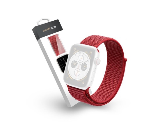 RhinoTech řemínek Magic Tape pro Apple Watch 38/40/41mm červená