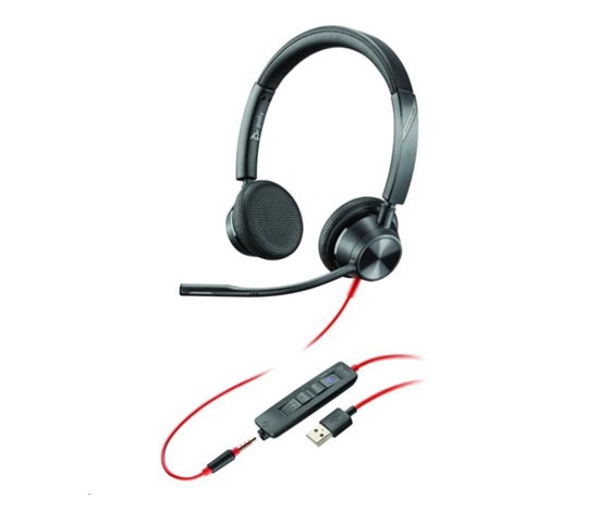 Poly Blackwire 3325 MS Teams náhlavní souprava, 3.5 mm jack, USB-A, stereo
