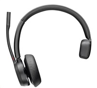 Poly Voyager 4310 MS Teams bezdrátová náhlavní souprava, BT700 USB-C adaptér, mono, nabíjecí stojánek