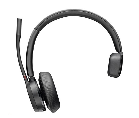 Poly Voyager 4310 MS Teams bezdrátová náhlavní souprava, BT700 USB-C adaptér, mono, nabíjecí stojánek