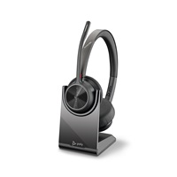 Poly Voyager 4320 MS Teams bezdrátová náhlavní souprava, BT700 USB-C adaptér, stereo, nabíjecí stojánek