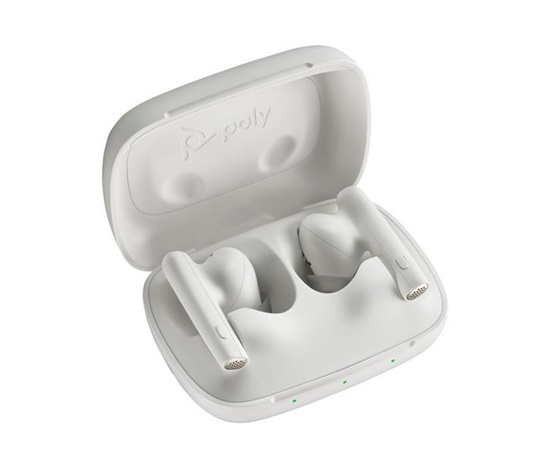 Poly Voyager Free 60 bluetooth headset, BT700 USB-A adaptér, nabíjecí pouzdro, bílá