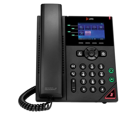 Poly OBi VVX 250 čtyřlinkový IP telefon s podporou PoE a napájecím zdrojem