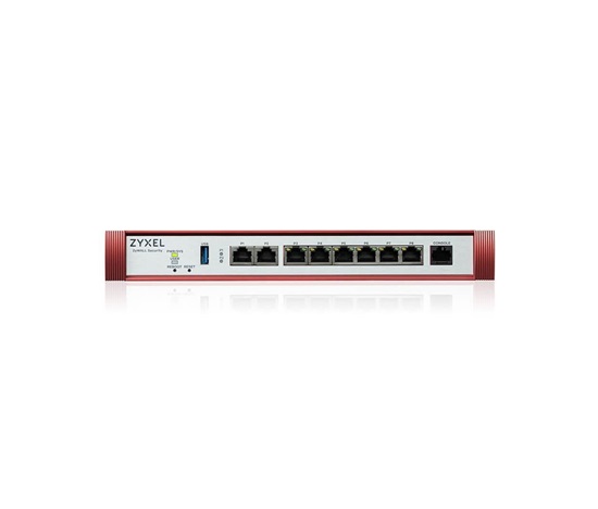Zyxel USG FLEX 200HP Series, User-definable ports with 1*2.5G, 1*2.5G (PoE+) & 6*1G, 1*USB with1 YR Gold Security Pack
