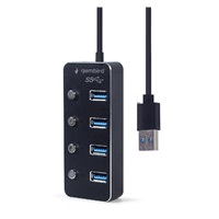 GEMBIRD hub, 4-port USB 3.1 (Gen 1) hub s vypínači