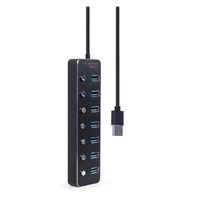GEMBIRD hub, 7-port USB 3.1 (Gen 1) hub s vypínači
