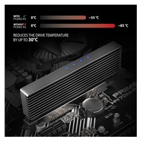 AXAGON PCEM2-XS, PCIe x16 - M.2 NVMe M-key slot adaptér, kryt s chladičom pre pasívne chladenie