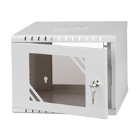 LEXI-Net 10" nástěnný rozvaděč Basic 4U 292x300, skleněné dveře, bez zad, svařovaný, šedý