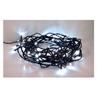 Solight LED venkovní vánoční řetěz, 200 LED, 10m, přívod 5m, 8 funkcí, IP44, studená bílá