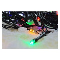 Solight LED venkovní vánoční řetěz, 50 LED, 5m, přívod 3m, 8 funkcí, časovač, IP44, vícebarevný