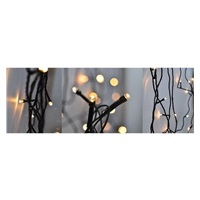Solight LED venkovní vánoční řetěz, 50 LED, 5m, přívod 3m, 8 funkcí, časovač, IP44, teplá bílá