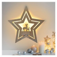 Solight LED nástěnná dekorace vánoční hvězda, 24x LED, 2x AA