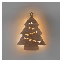 Solight LED nástěnná dekorace vánoční stromek, 24x LED, 2x AA