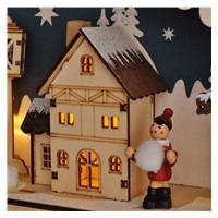 Solight LED adventní kalnedář - horská chata, 10x LED, 50x40cm, 2x AA