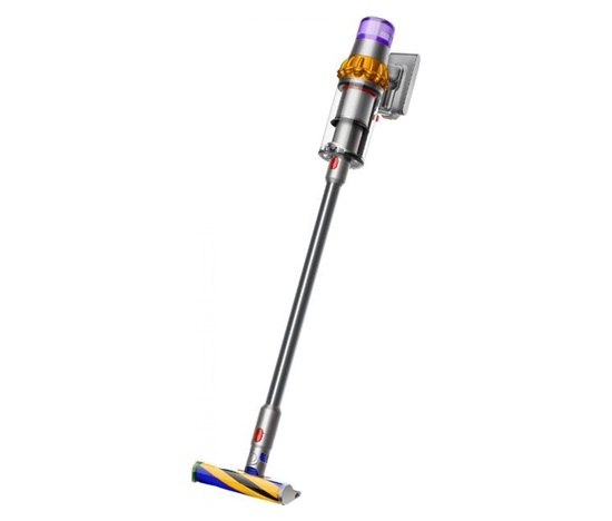 Dyson V15 Detect Absolute 2023, vysavač, 14 cyklonů, 240 AW, filtrace celého přístroje, výdrž až 60 minut, žlutá / šedá