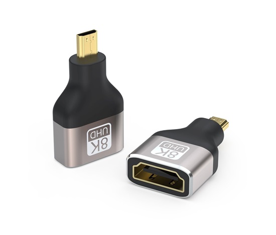 PREMIUMCORD Adapter 8K HDMI Typ A - micro HDMI Typ D, kovová, pozlacená
