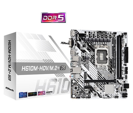 ASRock MB Sc LGA1700 H610M-HDV/M.2+ D5, Intel H610, 2xDDR5, 1xDP, 1xHDMI, 1xVGA, mATX