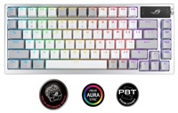 ASUS klávesnice ROG AZOTH Moonlight White, mechanická, Bluetooth, US, bílá