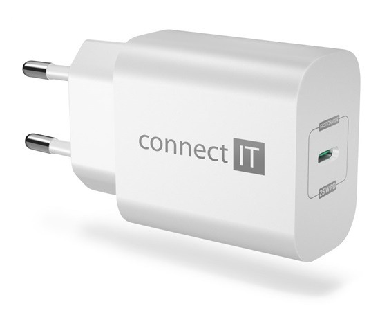 CONNECT IT Voyager2 nabíjecí adaptér 1×USB-C, 25W PD, bílá
