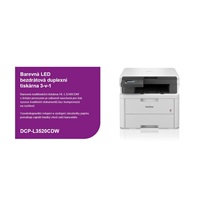 BROTHER multifunkce color LED DCP-L3520CDW - A4 18ppm 512MB 250listů USB WIFI 600dpi duplex