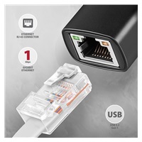 AXAGON ADE-AR, USB-A 3.2 Gen 1 - Gigabit Ethernet sieťová karta, Realtek 8153, auto inštal