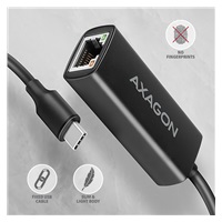 AXAGON ADE-ARC, USB-C 3.2 Gen 1 - Gigabit Ethernet sieťová karta, Realtek 8153, auto inštal