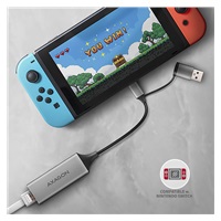 AXAGON ADE-TXCA, USB-C + USB-A 3.2 Gen 1 - Gigabit Ethernet sieťová karta, Asix AX88179, auto inštal