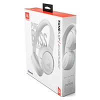 JBL Tune 510BT White sluchátka na uši, bezdrátová, Bluetooth 5.0, 32 ohm, výdrž až 40 hod, rychlé nabíjení, bílá