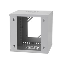 LEXI-Net 10" nástěnný rozvaděč Basic 6U 292x300, skleněné dveře, bez zad, svařovaný, šedý