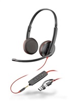 Poly Blackwire 3225 náhlavní souprava, 3.5 mm jack + USB-C/A adaptér, stereo