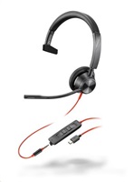Poly Blackwire 3315 náhlavní souprava, 3.5 mm jack + USB-C/A adaptér, mono