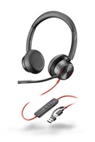 Poly Blackwire 8225 MS Teams náhlavní souprava, USB-C/A adaptér, stereo