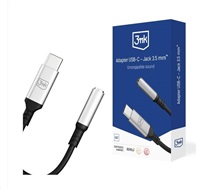 3mk adaptér USB-C/Jack 3,5mm (samice) 0,15m, černo-stříbrná
