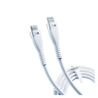 3mk datový kabel - Hyper Silicone Cable Type-C to Lightning 20W 3A, bílá