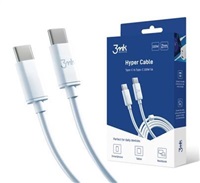 3mk datový kabel - Hyper Cable C to C 2m 100W, bílá
