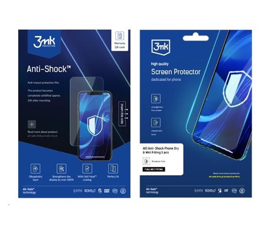 3mk All-Safe - AIO fólie Anti-shock Full Wet Fitting Phone, 5 ks