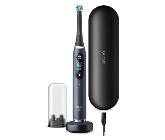 Oral-B iO Series 9 Black Onyx elektrický zubní kartáček, magnetický, senzor tlaku, 7 režimů, OLED displej, AI, černý