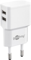 Goobay Napájecí a nabíjecí adaptér 230V na 2x USB, max.2,4A, bílý