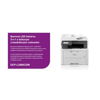 BROTHER multifunkce color LED DCP-L3560CDW - A4 18ppm 512MB 250listů USB WIFI ADF50 duplex