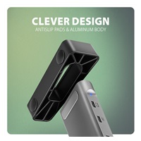 AXAGON HMC-10HLS, USB 5Gbps hub, 4x USB-A, HDMI 4k/60Hz, RJ-45 GLAN, SD/mSD, PD 100W, kábel USB-C 25cm